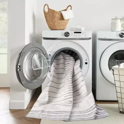 Kirklands Home Area Rugs|Blue and Ivory Striped Moon Area Rug, 9x12