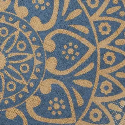 Kirklands Home Table Linens|Blue and Natural Print Round Placemats, Set of 6