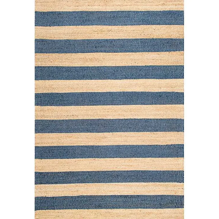 Kirklands Home Area Rugs|Blue and Natural Stripe Area Rug, 5x8
