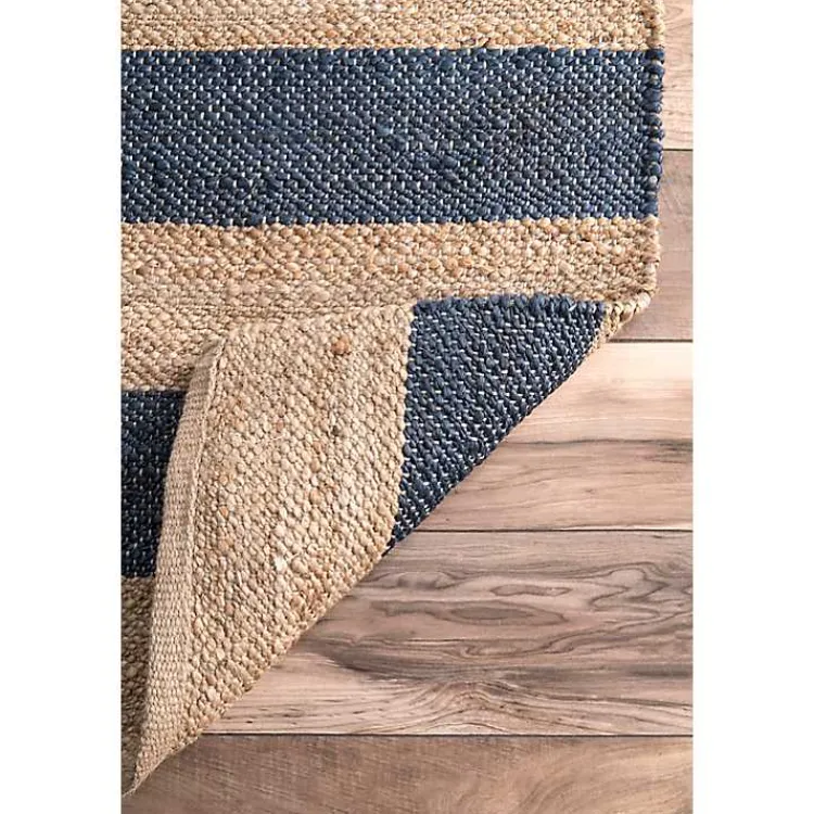 Kirklands Home Area Rugs|Blue and Natural Stripe Area Rug, 5x8