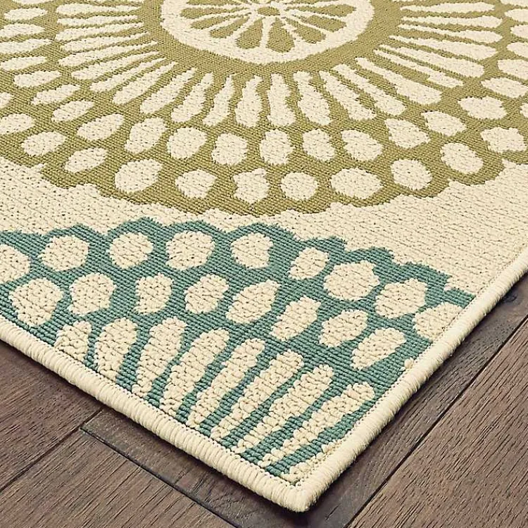 Kirklands Home Outdoor Rugs|Blue and Orange Circles Outdoor Area Rug, 3x5