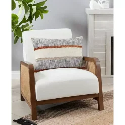 Online Blue and Horizontal Stripe Throw Pillow Pillows