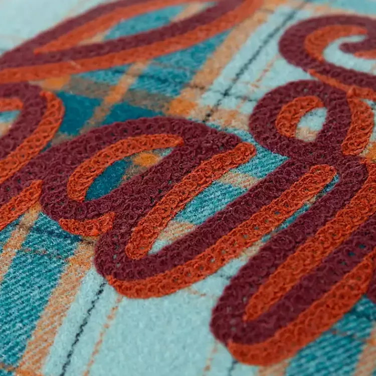 Best Blue and Orange Plaid Harvest Lumbar Pillow Fall