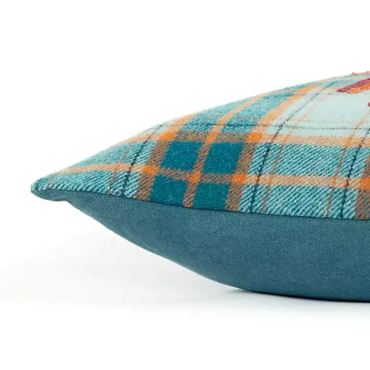 Best Blue and Orange Plaid Harvest Lumbar Pillow Fall