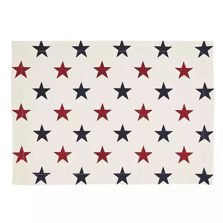 Kirklands Home Table Linens|Blue and Red Americana Stars Placemats, Set of 4