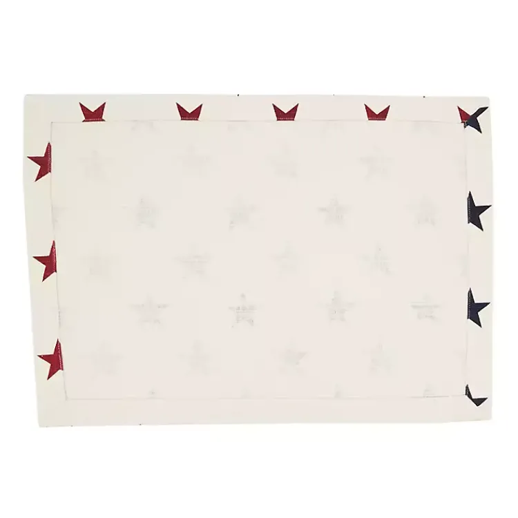 Kirklands Home Table Linens|Blue and Red Americana Stars Placemats, Set of 4