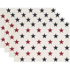 Kirklands Home Table Linens|Blue and Red Americana Stars Placemats, Set of 4