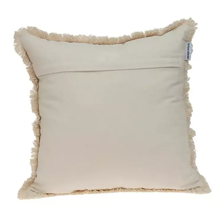 Clearance Blue and Tan Medallion Fringe Pillow Pillows