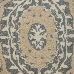 Clearance Blue and Tan Medallion Fringe Pillow Pillows