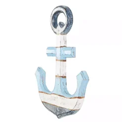 Kirklands Home Wall Plaques|Blue and White Anchor Wall Plaque