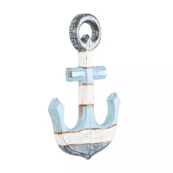 Kirklands Home Wall Plaques|Blue and White Anchor Wall Plaque