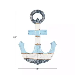 Kirklands Home Wall Plaques|Blue and White Anchor Wall Plaque
