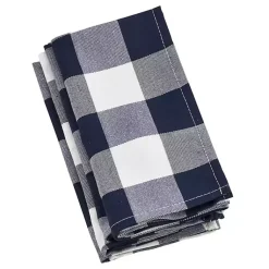 Kirklands Home Table Linens|Blue and White Buffalo Check Napkins, Set of 4