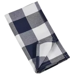 Kirklands Home Table Linens|Blue and White Buffalo Check Napkins, Set of 4
