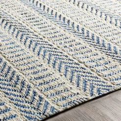 Kirklands Home Area Rugs|Blue and White Chevron Jute Area Rug, 8x10