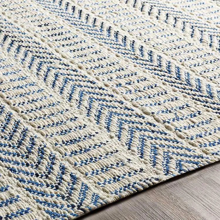 Kirklands Home Area Rugs|Blue and White Chevron Jute Area Rug, 8x10
