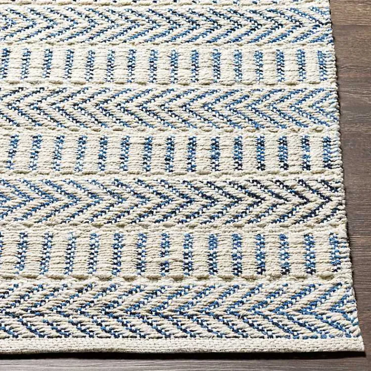 Kirklands Home Area Rugs|Blue and White Chevron Jute Area Rug, 8x10