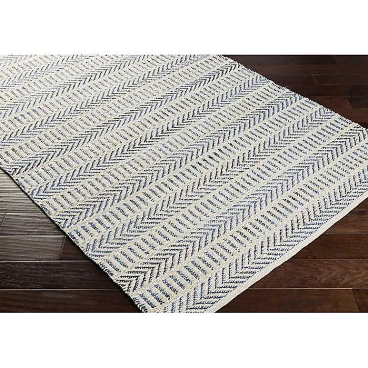 Kirklands Home Area Rugs|Blue and White Chevron Jute Area Rug, 8x10