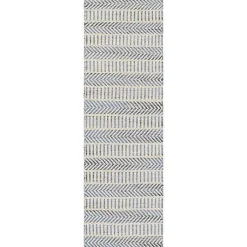 Kirklands Home Area Rugs|Blue and White Chevron Jute Runner, 2x8