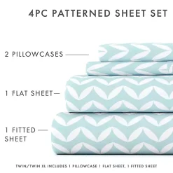 Kirklands Home Bed Sheets|Blue and White Chevron 3-pc. Twin Sheet Set