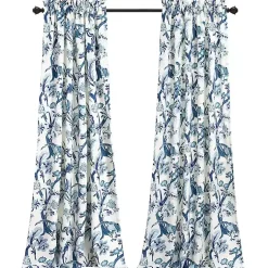 Kirklands Home Curtains & Drapes|Blue and White Dolores Curtain Panel Set, 95 in.