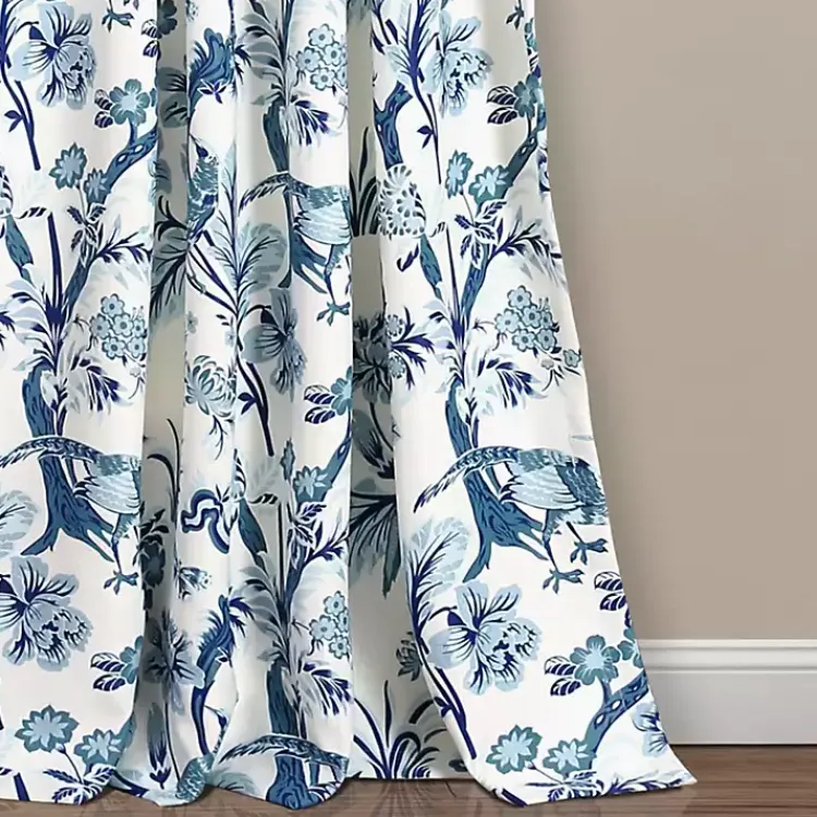 Kirklands Home Curtains & Drapes|Blue and White Dolores Curtain Panel Set, 95 in.