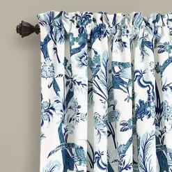 Kirklands Home Curtains & Drapes|Blue and White Dolores Curtain Panel Set, 95 in.