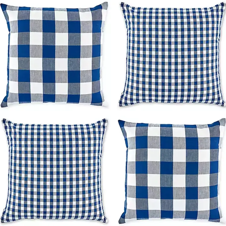 Best and White Gingham Pillow Covers, Set of 4 Pillows