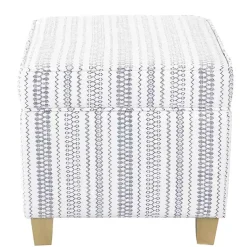 Kirklands Home Benches & Ottomans|Blue and White Hometown Striped Storage Ottoman