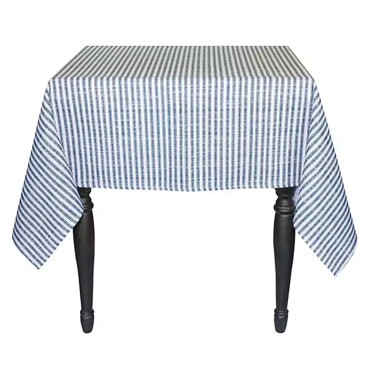 Kirklands Home Table Linens|Blue and White Striped Tablecloth