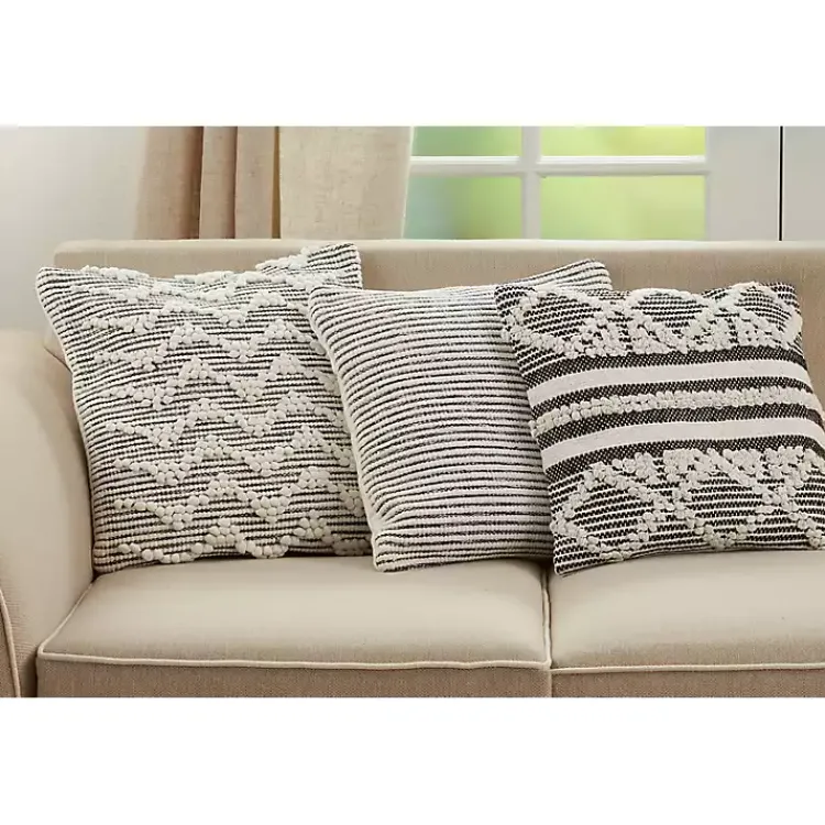 New Blue and White Woven Stripes Pillow Pillows