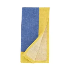 Kirklands Home Table Linens|Blue and Yellow Colorblock Napkins, Set of 4