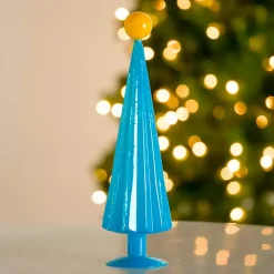 Discount Blue and Yellow Glass Christmas Tree Christmas Decorations