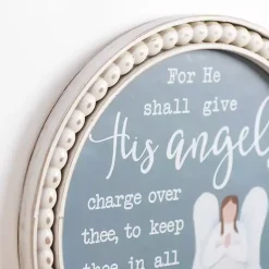 Kirklands Home Wall Quotes & Signs|Blue Angel Psalm Framed Wall Plaque
