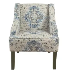 Kirklands Home Accent Chairs|Antiqued Medallion Swoop Arm Accent Chair Blue