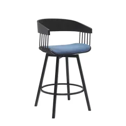 Kirklands Home Bar Stools & Counter Height Stools|Athena Swivel Counter Stool Blue