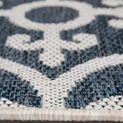 Kirklands Home Outdoor Rugs|Blue Auckland Tile Outdoor Area Rug, 7x9