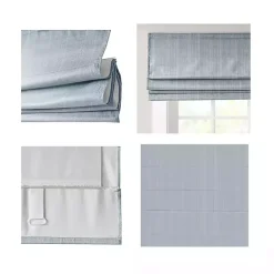 Kirklands Home Curtains & Drapes|Basketweave Cordless Roman Shade, 35 in. Blue