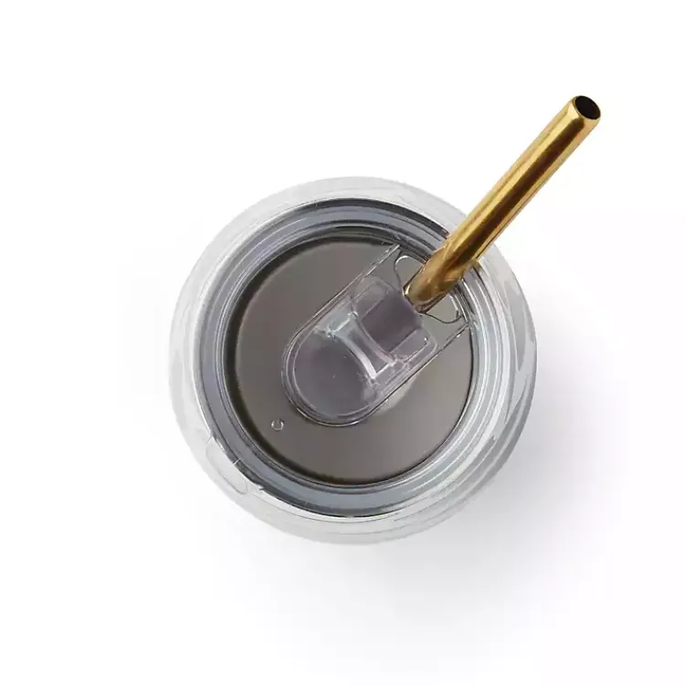 Kirklands Home Glassware & Drinkware|Bay Leaf Insulated Wine Tumbler Blue