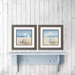 Kirklands Home Framed Art|Blue Beach Framed Art Prints, Set of 2