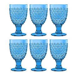 Kirklands Home Glassware & Drinkware|Beaded Acrylic Goblet Wine Glasses, Set of 6 Blue