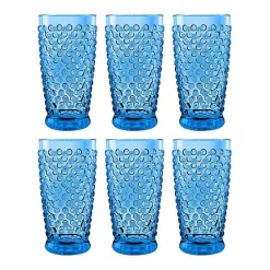 Kirklands Home Glassware & Drinkware|Beaded Acrylic Tumbler Glasses, Set of 6 Blue