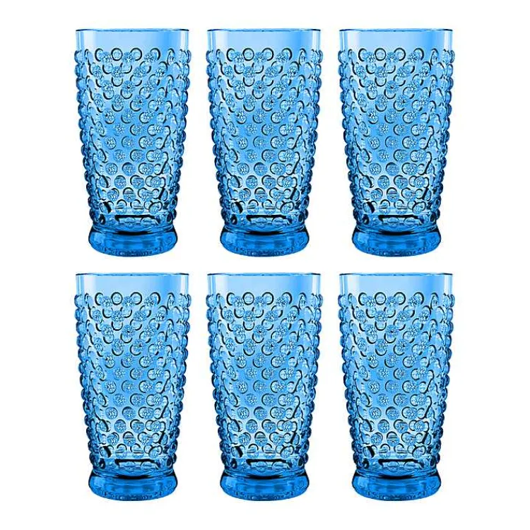 Kirklands Home Glassware & Drinkware|Beaded Acrylic Tumbler Glasses, Set of 6 Blue