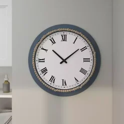 Kirklands Home Clocks|Blue Beaded Roman Numeral Clock