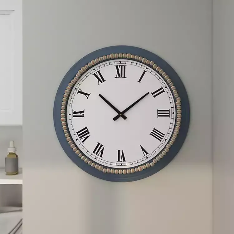 Kirklands Home Clocks|Blue Beaded Roman Numeral Clock