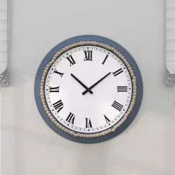 Kirklands Home Clocks|Blue Beaded Roman Numeral Clock