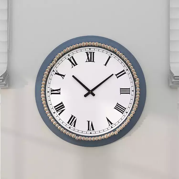 Kirklands Home Clocks|Blue Beaded Roman Numeral Clock