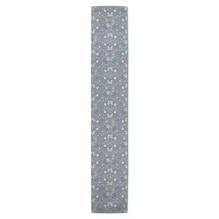 Kirklands Home Table Linens|Botanical Butterfly Table Runner, 72 in. Blue