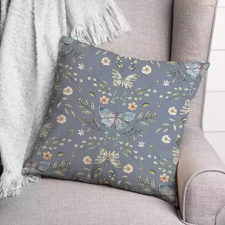 Clearance Botanical Butterfly Throw Pillow Pillows