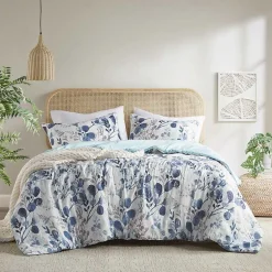 Kirklands Home Comforters|Blue Botanical 3-pc. Full/Queen Comforter Set